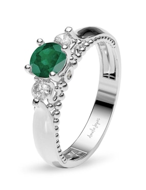 Anillo de compromiso de oro 14 k Amelie Joyas esmeralda