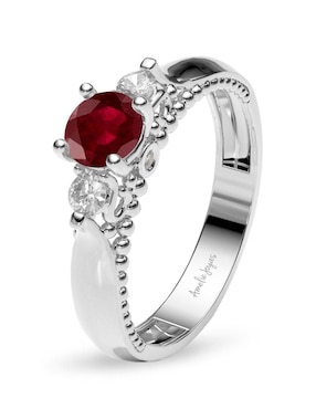Anillo de compromiso de oro 14 k Amelie Joyas rubí