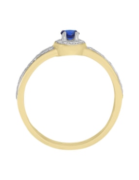 Anillo Fascinare Oriana 14 k de oro amarillo zafiro y diamante brillante
