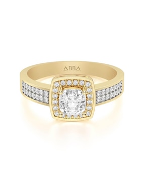 Anillo De Compromiso De Oro 10 K Abba Joyas Zirconia