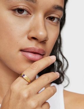 Anillo Tous Basic Colors de plata P 925 amatista con acabado baño de oro