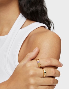 Anillo Tous Basic Colors de plata P 925 amatista con acabado baño de oro