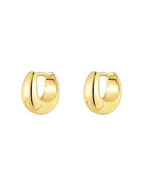 Aretes circulares Tous Basic de plata P 925 con acabado baño de oro