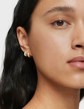 Aretes circulares Tous Basic de plata P 925 con acabado baño de oro