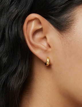 Aretes circulares Tous Basic de plata P 925 con acabado baño de oro