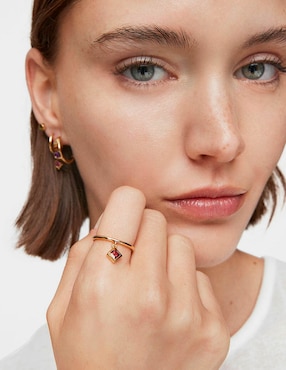 Anillo de rombo Tous Basic Colors de plata P 925 rodolita con acabado baño de oro
