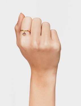 Anillo de rombo Tous Basic Colors de plata P 925 rodolita con acabado baño de oro