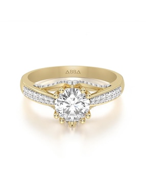 Anillo De Compromiso De Oro 10 K Abba Joyas Zirconia