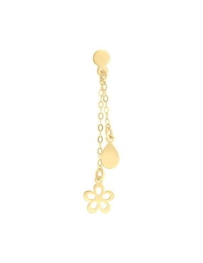 Aretes de flor Fianelli Spring de oro con acabado brillante