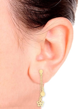 Aretes de flor Fianelli Spring de oro con acabado brillante