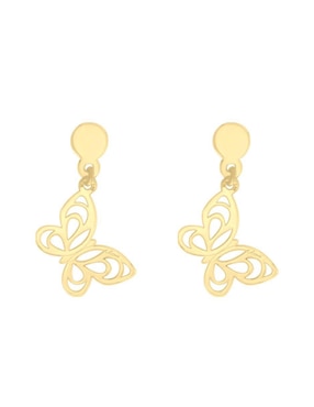 Aretes Cortos De Mariposa Fianelli Argemis De Oro Brillante 14 K