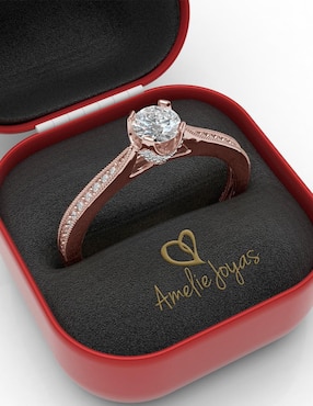 Anillo de compromiso de oro 14 k Amelie Joyas