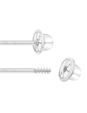 Broqueles de cruz In Season Jewelry de oro blanco con acabado brillante zirconia cúbica