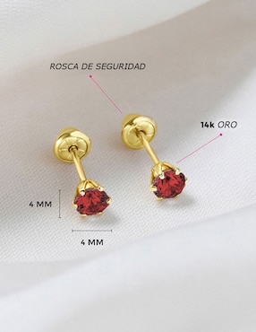 Broqueles redondos In Season Jewelry de oro con acabado brillante zirconia cúbica