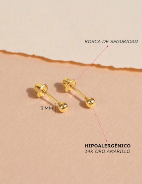 Broqueles redondos In Season Jewelry de oro con acabado brillante