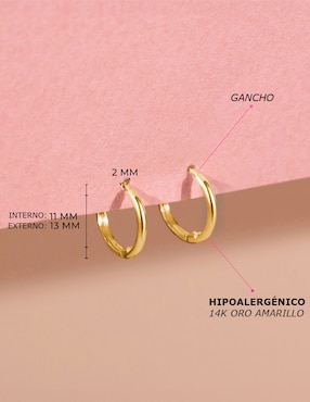 Aretes de aro redondos In Season Jewelry con acabado brillante