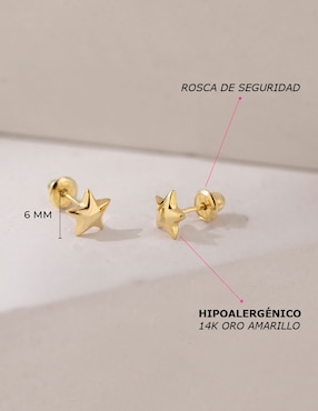 Broqueles de estrella In Season Jewelry de oro con acabado brillante