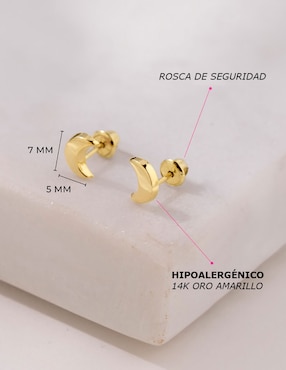 Broqueles de media luna In Season Jewelry de oro con acabado brillante