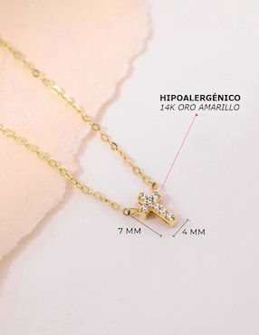 Collar de cruz In Season Jewelry de oro amarillo 14 K