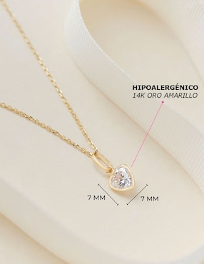 Collar de corazón In Season Jewelry de oro amarillo 14 K