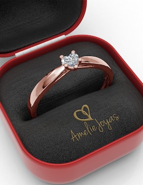 Anillo de compromiso de oro 14 k Amelie Joyas