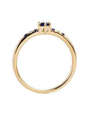 Anillo Jayda 14 k de oro zafiro y diamante brillante