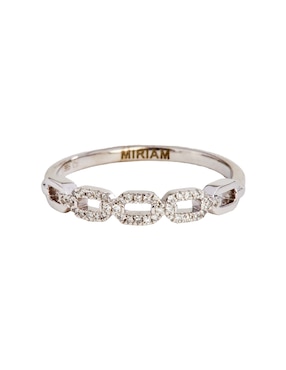 Anillo de eslabones Jayda 14 k de oro blanco diamante pavé