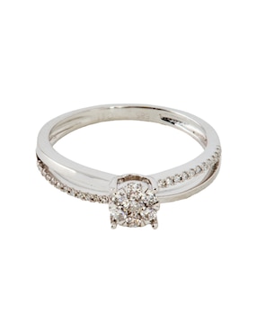 Anillo de compromiso de oro blanco 14 k Jayda diamante