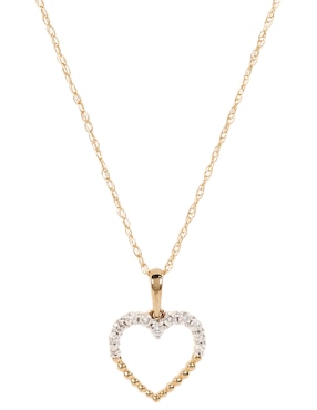 Collar con dije de corazón Jayda de oro 14 K