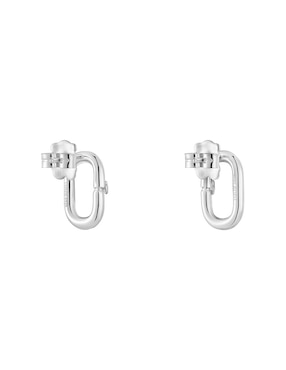 Aretes de aro ovalados Tous Hold Oval de plata P 925 con acabado brillante