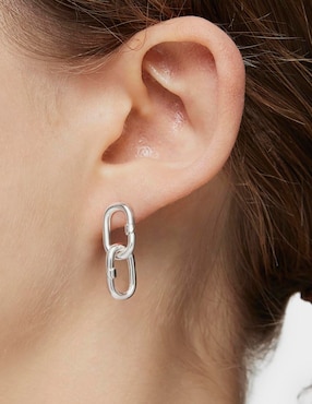 Aretes de aro ovalados Tous Hold Oval de plata P 925 con acabado brillante