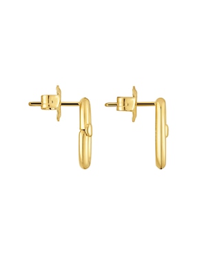 Aretes de aro ovalados Tous Hold Oval de plata P 925 con acabado baño de oro
