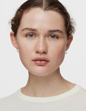 Aretes de aro ovalados Tous Hold Oval de plata P 925 con acabado baño de oro