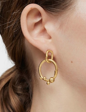 Aretes de aro ovalados Tous Hold Oval de plata P 925 con acabado baño de oro