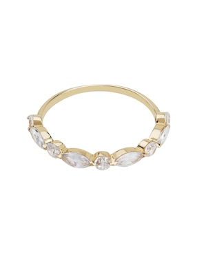 Anillo D Cadena 14 k de oro zirconia