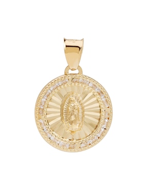 Medalla D Cadena De Oro 14 K Zirconia