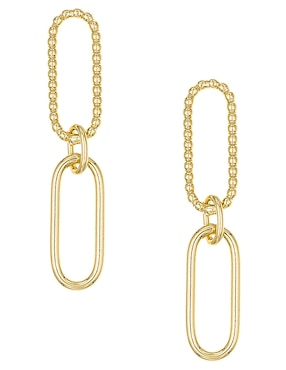 Aretes de eslabones Silvex Spa de plata P 925 con acabado brillante