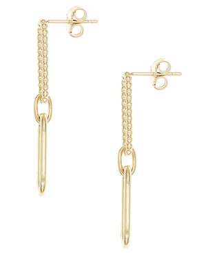 Aretes de eslabones Silvex Spa de plata P 925 con acabado brillante