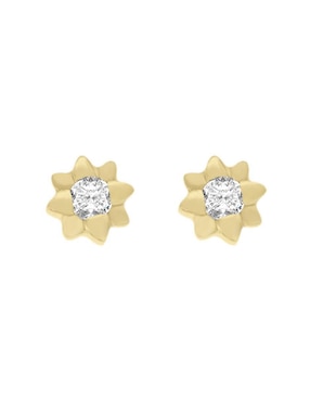 Aretes Cortos De Estrella Fianelli Grazia De Oro Brillante 14 K Diamante