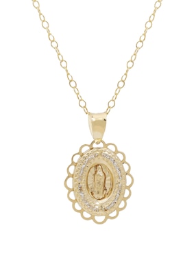 Collar ovalado D Cadena de oro 14 K