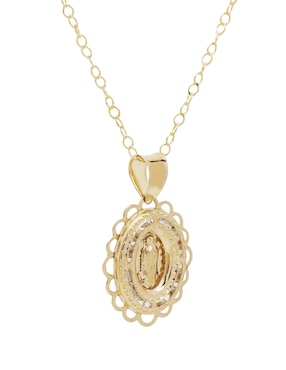 Collar ovalado D Cadena de oro 14 K