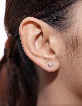 Broqueles circulares Riccardo Orsato de oro 14 K con acabado brillante diamante