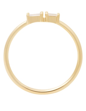 Anillo rectangular Riccardo Orsato 14 k de oro diamante lustre