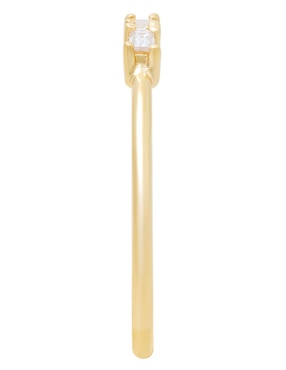 Anillo rectangular Riccardo Orsato 14 k de oro diamante lustre