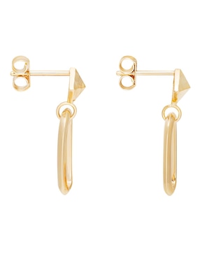 Aretes cortos ovalados Riccardo Orsato de oro 14 K con acabado lustre