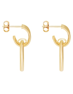 Aretes cortos Riccardo Orsato de oro 14 K con acabado lustre