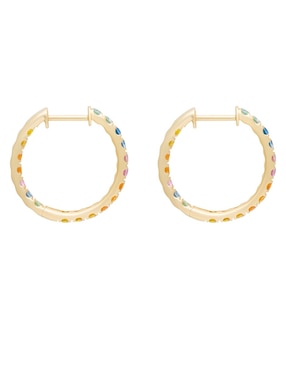 Aretes de aro Riccardo Orsato de oro 14 K con acabado pavé zafiro