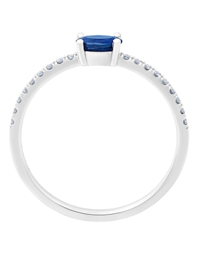 Anillo ovalado Riccardo Orsato 14 k de oro blanco zafiro pavé
