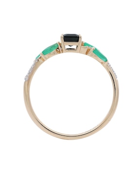 Anillo de hoja Valessa 14 k de oro diamante brillante