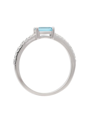 Anillo rectangular Valessa 14 k de oro diamante brillante